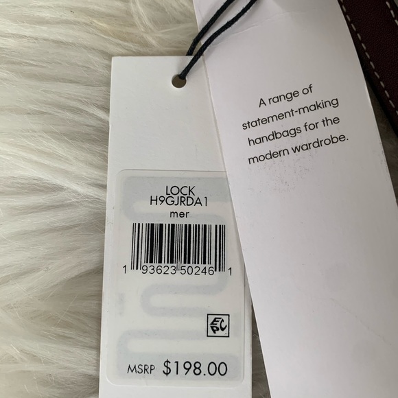 Calvin Klein Lock Bucket Leather Merlot Crossbody - Picture 12 of 13